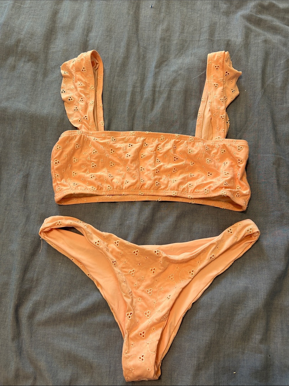 Dippin' Daisy's Peach Eyelet Bikini Set